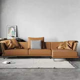 aea Ecksofa L-form Leder Wohnlandschaft Relax Sofa Design Couch Lounge Sofas Eck Neu - Braun