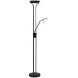 vidaXL Stehlampe 282412, LED, schwarz, 180 cm, 1620 Lumen, 18 Watt, dimmbar, mit Leselampe