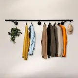 RSR Hangers Kleiderstange Wandmontage Industrial Design Larson Breite 140 cm x Tiefe 30 cm Flur, Schlafzimmer, Bad, begehbarer Kleiderschrank