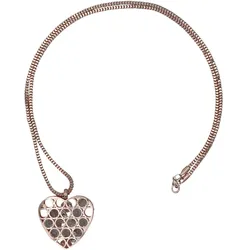 Steuer Modeschmuck Anhänger mit Kette Metal Herz rotgoldfarben gefüllt mit Kristall