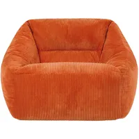 I.C.O.N. Icon Natalia Sitzsack Sessel für Erwachsene, Orange, Flauschiger Cord Stoff, Riesen Sitzsack Cord mit Füllung, Bean Bag Chair, Bequemer Sessel Wohnzimmer, Lounge, Schlafzimmer, Büro