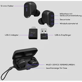 Logitech Zone True Wireless graphite