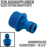 3/4 Zoll  AG Hahnanschluss Click-System Quickconnect Außengewinde Kunststoff bl..."