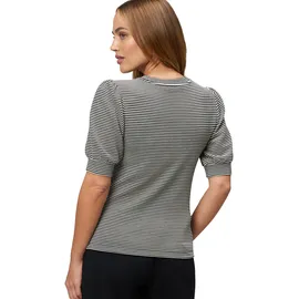 Zero Strukturshirt mit kurzen Puffärmeln in BlackCream | Gr.: 36