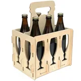 Bierträger Aus Holz 6 Flaschen Flaschenträger 96141 Flaschenkorb Männerhandtasche Bier - Dandibo