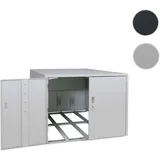 3er-Fahrradgarage HWC-P93, Fahrradunterstand Fahrradbox Bikebox, abschließbar verzinkter Stahl 124x148x208cm ~ hellgrau