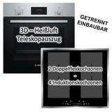 Bosch - herdset Backofen mit Wolkenstein Induktionskochfeld autark 60 cm Teleskopauszug 3D-Heißluft