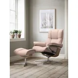 Stressless Stressless® »Mayfair«, (Set, Relaxsessel mit Hocker), mit Hocker, mit Cross Base, Größe S, M & L, Holzakzent Eiche, pink