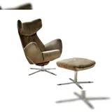 KAWOLA RANDY Drehsessel mit Wippfunktion inkl. Hocker olivgrün