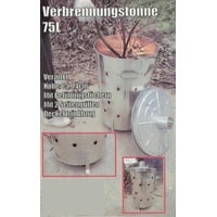 Feuertonne 75ltr für Gartenabfälle Brennofen Verbrennungstonne Feuerstelle Ofen