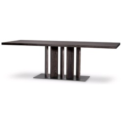 Casa Padrino Luxus Esstisch Mokka / Bronze 240 x 100 x H. 76 cm - Rechteckiger Massivholz Küchentisch - Massivholz Esszimmer Möbel - Massivholz Küchen Möbel - Luxus Möbel - Luxus Einrichtung