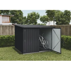 WASABI Fahrradschuppen Metall 3,2 m2 Moser – 163x204x163 cm - Grau - 3 Fahrspuren - Gartenhaus