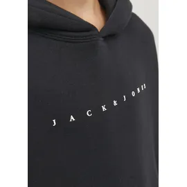 JACK & JONES Star Kapuzenpullover Black / Fit Loose 12 Jahre