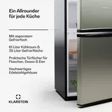 Klarstein Big Daddy - Kühlschrank mit Gefrierfach, Kühl Gefrierkombination, fridge leise, LED, Fassungsvermögen: 86 Liter, Kühlschrank: 61 Lite...