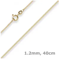 Schmuck Krone Goldkette 1,2mm Panzerkette aus 585 Gelbgold 40cm, Gold 585 goldfarben