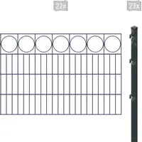 Arvotec Doppelstabmattenzaun ARVOTEC "ESSENTIAL 80 zum Einbetonieren "Ring" mit Zierleiste", grau (anthrazit), H:80cm, Stahl, Kunststoff, Zaunelemente, Zaunhöhe 80 cm, Zaunlänge 2 - 60 m