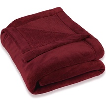 CelinaTex Flauschige Kuscheldecke XXL 220 x 240 cm Bordeaux rot Decke Sofa warm Wohndecke weich Mikrofaser Fleece Oeko-TEX Montreal