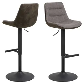 Actona 2er Set Actona Barhocker Adisa Stoff Braun Graubraun