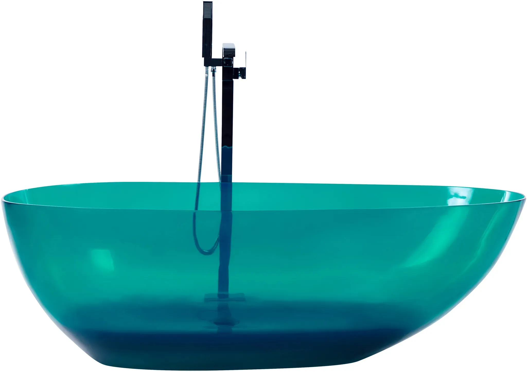 Badewanne freistehend blaugrün oval 169 x 78 cm BLANCARENA