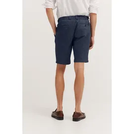 Bugatti Bermudas BUGATTI, Herren, Gr. 48, Normalgrößen, blau (370, marine), 73% Polyester, 22% Viskose, 5% Elasthan, unifarben, normal, Hosen Bermudas, mit Kordelzug