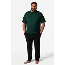 Men Plus by Happy Size Schlafanzug Bauchfit Ringel T-Shirt Blau/Grün XXL