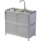 Hti-Living Outdoorspüle L Gerti Silber