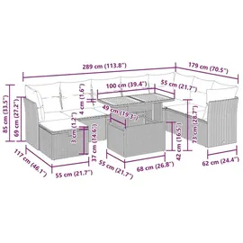 vidaXL Garten-Sofagarnitur 9-tlg. Loungeset beige