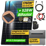 All In One 1760W Balkonkraftwerk mit Speicher 3,2 kWh Anker SOLIX für Ziegeldach