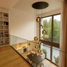 s.luce Orb 8-flg. E27 60 cm Rund Gold Verlauf/Rauch/Schwarz