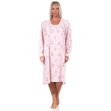 normann-wäschefabrik NORMANN Nachthemd Spitze, Knopfleiste am Hals - 69578 in rosa | Gr.: 52-54