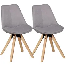 KADIMA DESIGN 2er Set Esszimmerstühle LUND: Stoffbezug und Holzbeine, Skandinavisches Design, Komfortables Sitzen, Verschiedene Farben