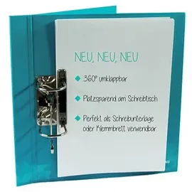 Donau Elektronik DONAU FLIP faltbar Ordner türkis stabile Pappe 7,5 cm DIN A4