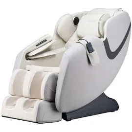 Home Deluxe Massagesessel MARINO Textilpolsterung 73,5 x 135,4 x 103 cm Hellgrau mit 6 Massageprogrammen