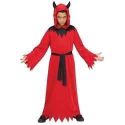 Fun World Kostüm Teufelspriester, Für kleine Dämonen und Teufelsanbeter rot 110-122