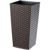 Rattan Blumentopf, mit Einlage, Pflanzkübel, 19 cm, Mokka - Kadax