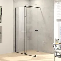 Hüppe Xtensa pure Walk-In Gleittür mit festem Segment, 160 cm, Anschlag links,