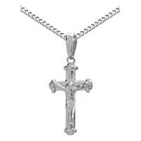 Kette mit Anhänger FIRETTI "Schmuck Geschenk Silber 925 Halsschmuck Halskette Panzerkette Kreuz", silber (silberfarben), Halsketten, Damen, Silber 925 (Sterlingsilber), L: 50