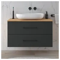 Planetmöbel LUX Waschtischunterschrank 90 cm Gold Eiche / Anthrazit