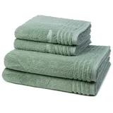 VOSSEN Handtuch Set Vienna Style Supersoft, Walkfrottee (Spar-Set, 4-St), 2 X Handtuch 2 X Duschtuch - im Set - Baumwolle grün