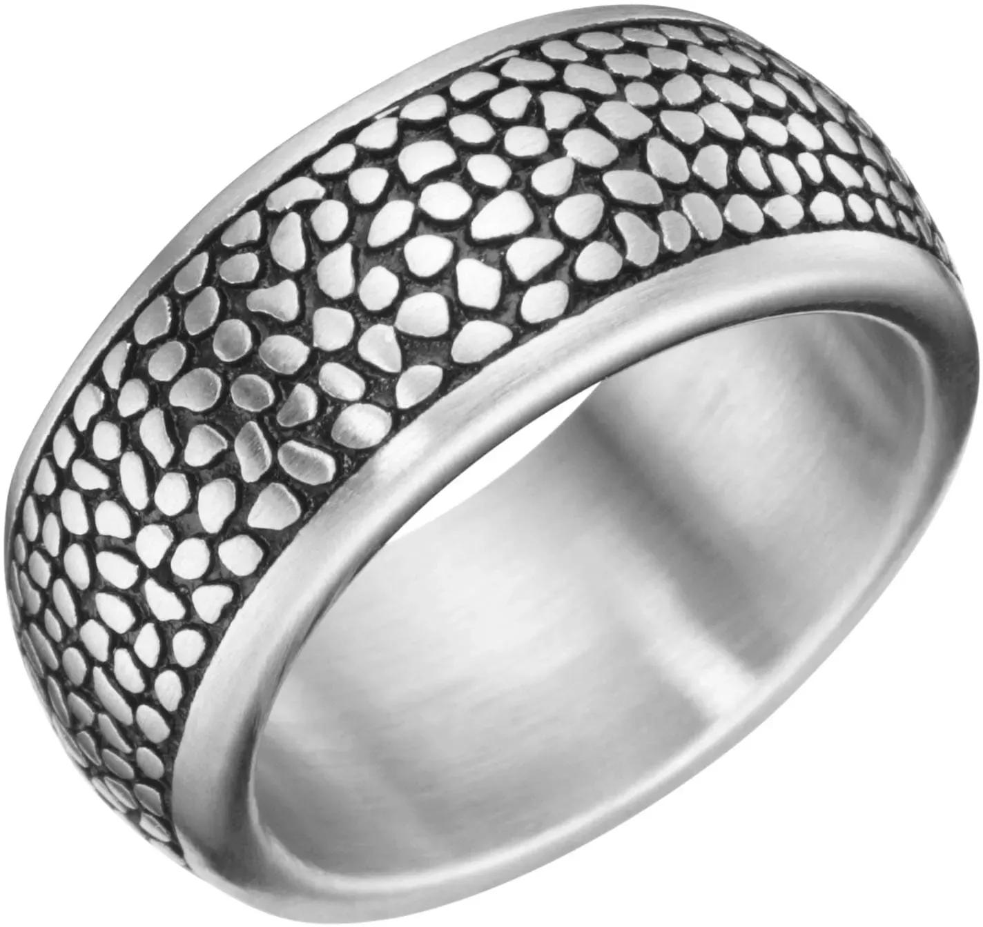 Firetti Fingerring »Schmuck Geschenk, Bandring strukturiert« Firetti edelstahlfarben-schwarz 19