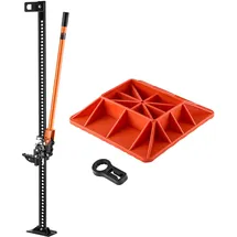 Vevor Farm Wagenheber Offroad mit Sockel High Lift Farm Jack (3,18 t) Offroad-Nutzwagenheber, Stoßstangenheber Hochleistungshebebühnen mit 130,1–1380 mm Hubbereich für Traktor LKW SUV