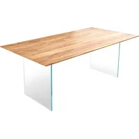 DeLife Esstisch Edge 200x100 cm Akazie Natur Gestell Glas