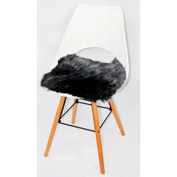 Stuhlkissen HEITMANN FELLE "Lamm, Sitzauflage eckig", grau (anthrazit, unifarben, felloptik), B:44cm H:5cm L:44cm, Lammfell, Dekokissen_Sitzkissen_Kissenhüllen, 44x44 cm, echtes Lammfell, waschbar, auch als 2er oder 4er Set