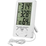 Digitales Thermometer-hygrometer, Lcd-digitalthermometer Mit Sonde, Hygrometer Für Innen- Und Außenbereich, Temperatur- Und Feuchtigkeitsmonitor, Sensortester Für Kühlschrank, Büro, Aquarium (weiß)
