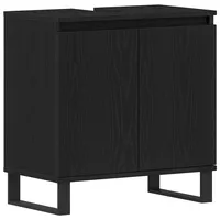 VidaXL Waschbeckenunterschrank Schwarz Eiche 58x33x60 cm Holzwerkstoff