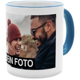 PhotoFancy® - Fototasse - Personalisierte Tasse mit eigenem Foto - Hellblau - Layout 1 Bild