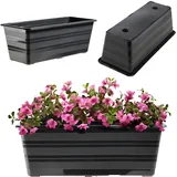 Kadax Blumenkasten aus Kunststoff, Anthrazit, 40 cm - KADAX
