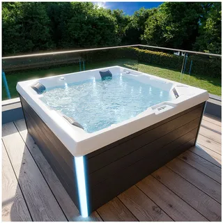 Tronitechnik TroniTechnik® Outdoor Whirlpool Spa PANAREA 210cm x 210cm mit Heizung, Hydromassage, Farblicht