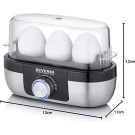 Severin EK 3163 3 Eier + Messbecher Schwarz