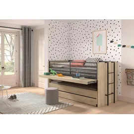 Vipack Halbhochbett SAM 90 x 200 cm Eiche braun